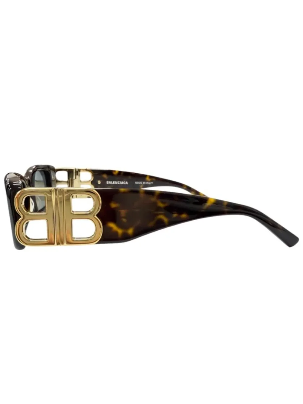 Balenciaga BB Logo Eyewear Sunglasses Brown Marble Gold 51
